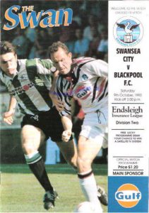 Swansea City v Blackpool 1993 Programme Cover
